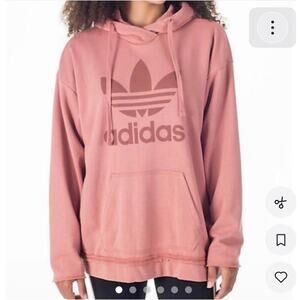 Adidas Hoodie Raw Seam Washed out Terracotta Color Women's Size M